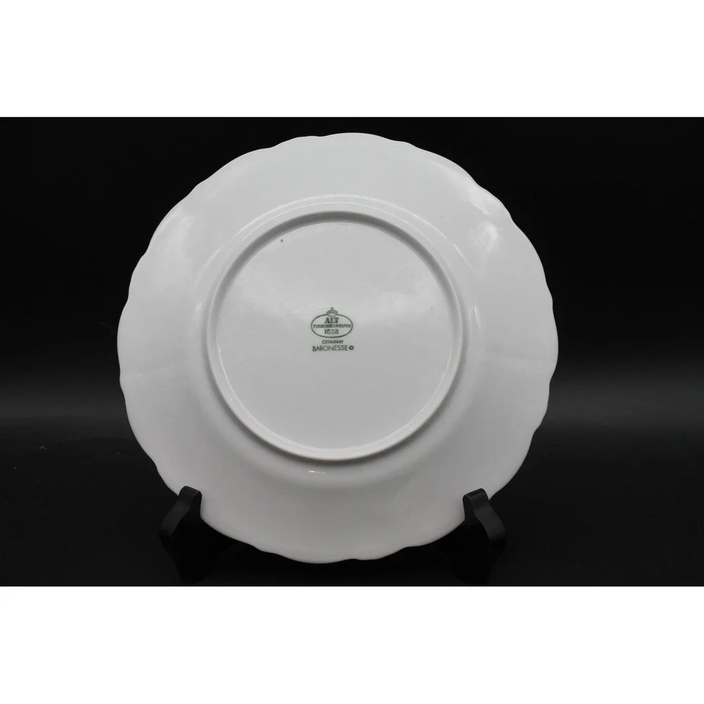 Vintage ALT Tirschenreuth Baronesse Germany White Porcelain Plates 8.25
